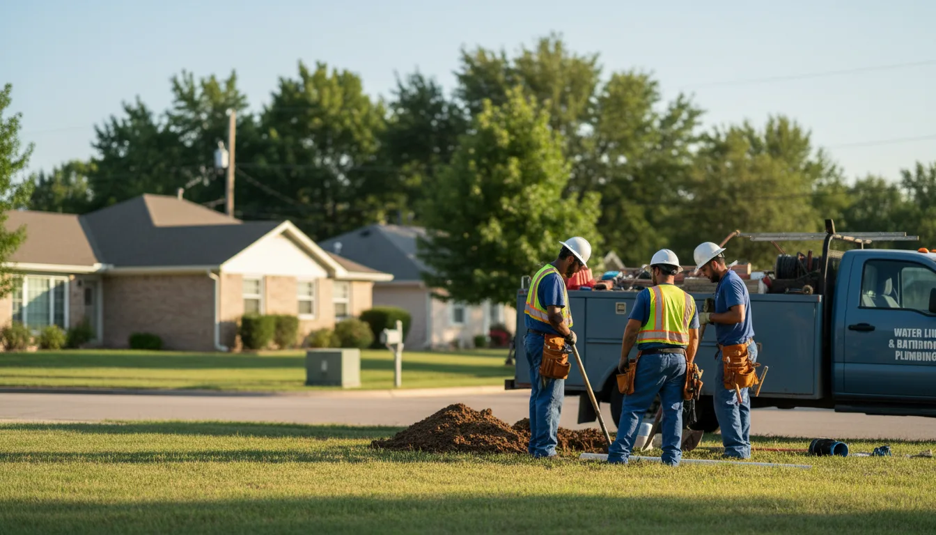 Residential water line and bathroom plumbing service in Wellington, MO
